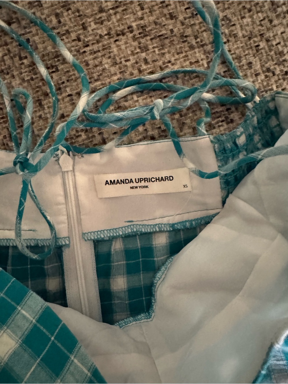 Amanda Uprichard Blue Plaid Tank Top - Picture 4 of 5